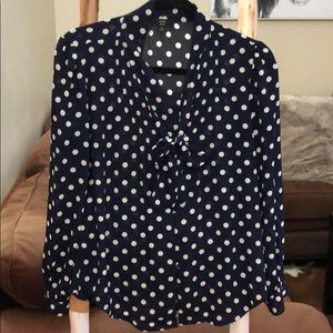 Jcrew polka dot blouse